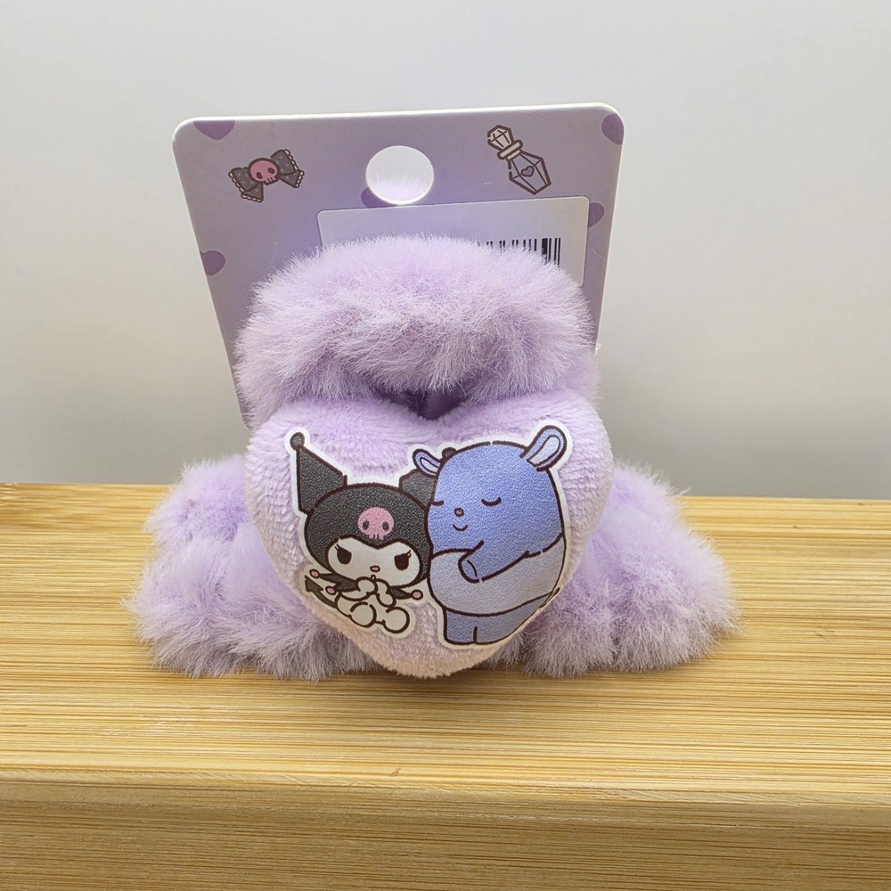 Miniso Sanrio Kuromi Plush Hair Claw Clip Purple Faux Fur Fuzzy Kawaii HTF NWT